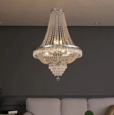 European Style Postmodern Chandelier Led Pendant Light Luxury Living Room Crystal Chandelier Hotel Lobby Villa Ceiling Staircase