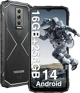 DOOGEE Blade 10 Pro Rugged Phone Unlocked,16GB+256GB Rugged Smartphone,6.56" 90Hz Screen, 5150mAh Battery, 50MP Camera, 4G Dual SIM Android 14 Phones, IP68/IP69K Waterproof Smartphone, NFC/OTG/GPS